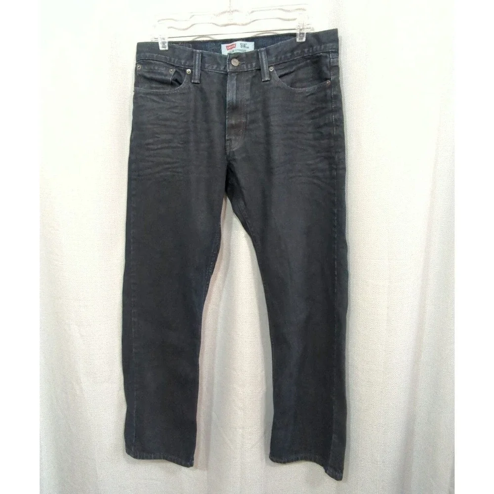Levis 514 Jeans Mens‎ 34x32 Slim Straight Dark Wash